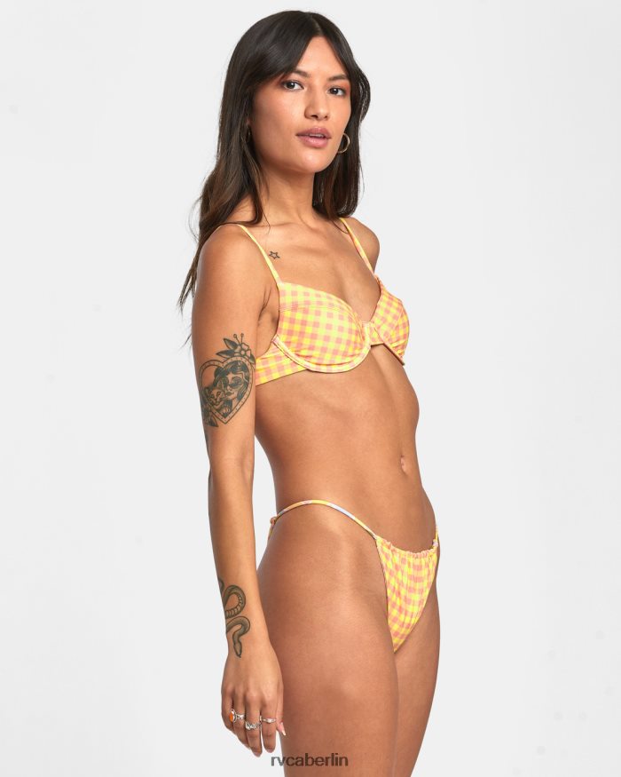 RVCA Sunkissed Slide Medium Wende-Bikinihose BF4L8X1384 schwimmen Lilikoi Frauen