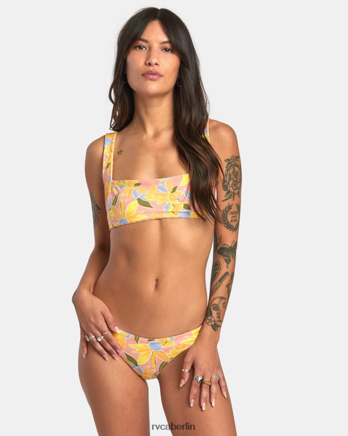 RVCA Sunkissed Wende-Bikinihose in mittlerer Größe BF4L8X1392 schwimmen Lilikoi Frauen