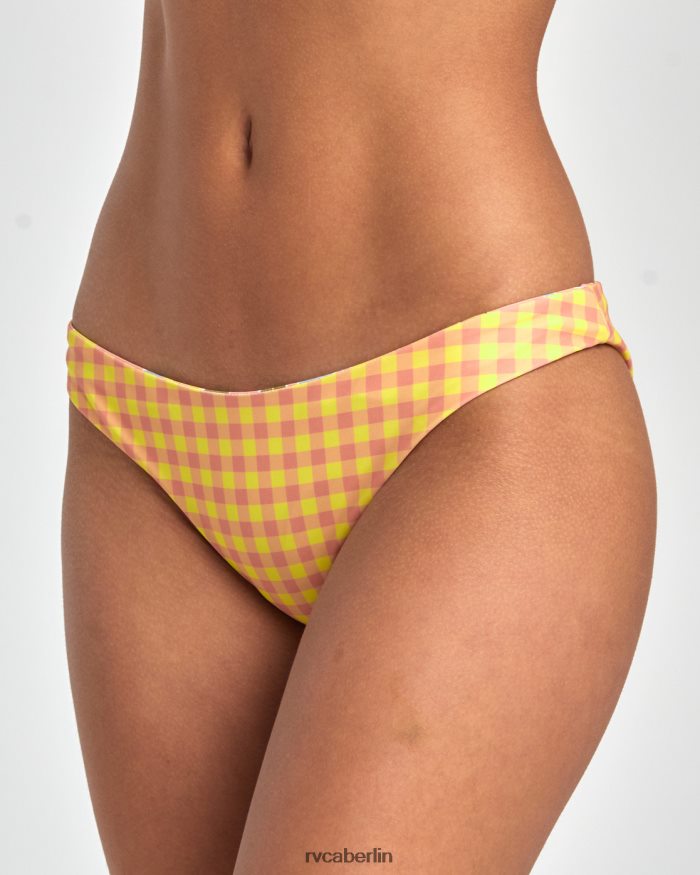 RVCA Sunkissed Wende-Bikinihose in mittlerer Größe BF4L8X1392 schwimmen Lilikoi Frauen