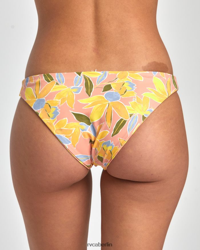 RVCA Sunkissed Wende-Bikinihose in mittlerer Größe BF4L8X1392 schwimmen Lilikoi Frauen