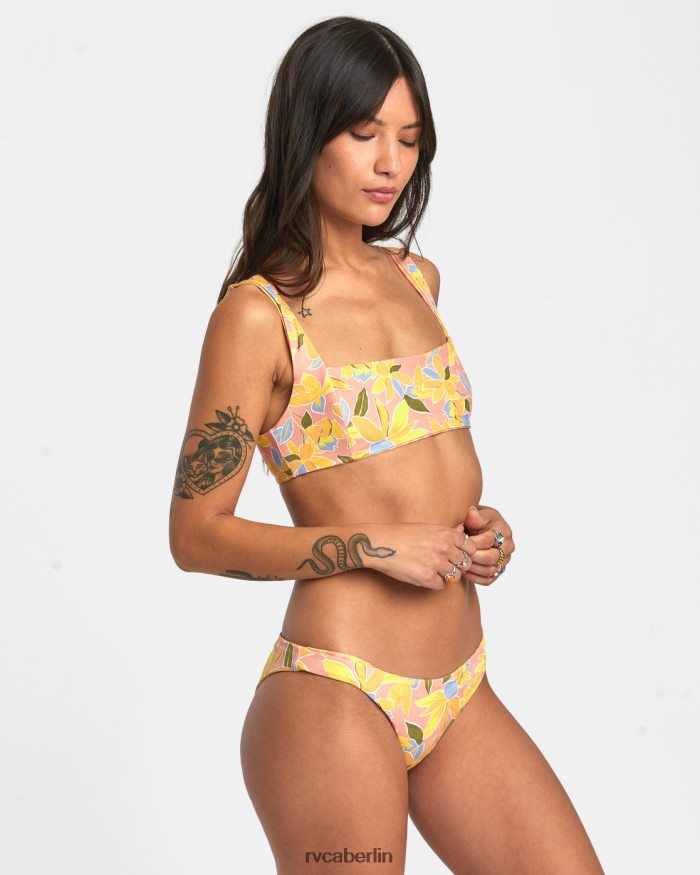 RVCA Sunkissed Wende-Bikinihose in mittlerer Größe BF4L8X1392 schwimmen Lilikoi Frauen