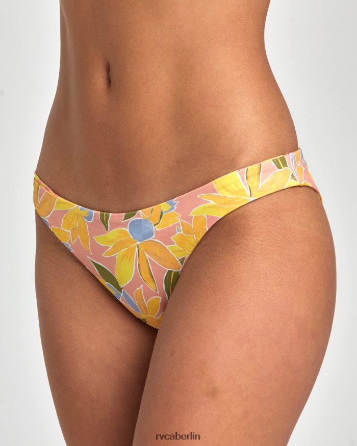 RVCA Sunkissed Wende-Bikinihose in mittlerer Größe BF4L8X1392 schwimmen Lilikoi Frauen
