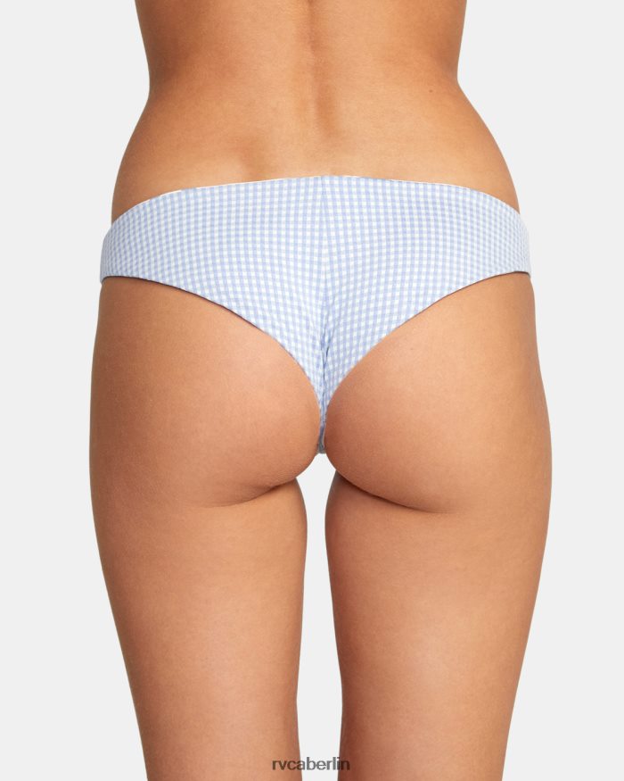 RVCA Wende-Bikinihose mit Gingham-Karomuster BF4L8X1447 schwimmen Ascheblau Frauen