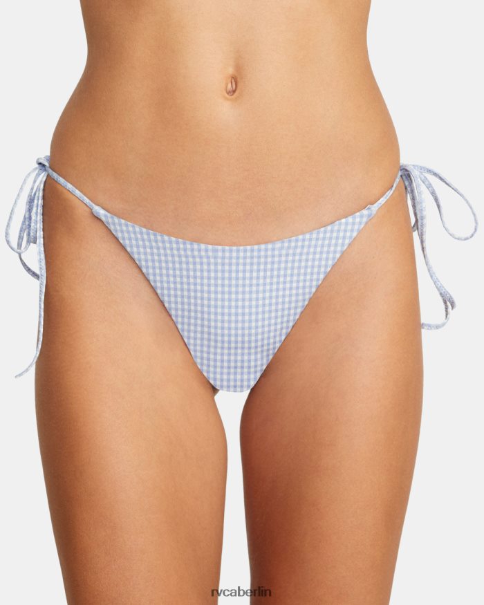 RVCA Wende-Bikinihose mit Gingham-Karomuster zum Binden BF4L8X1498 schwimmen Ascheblau Frauen