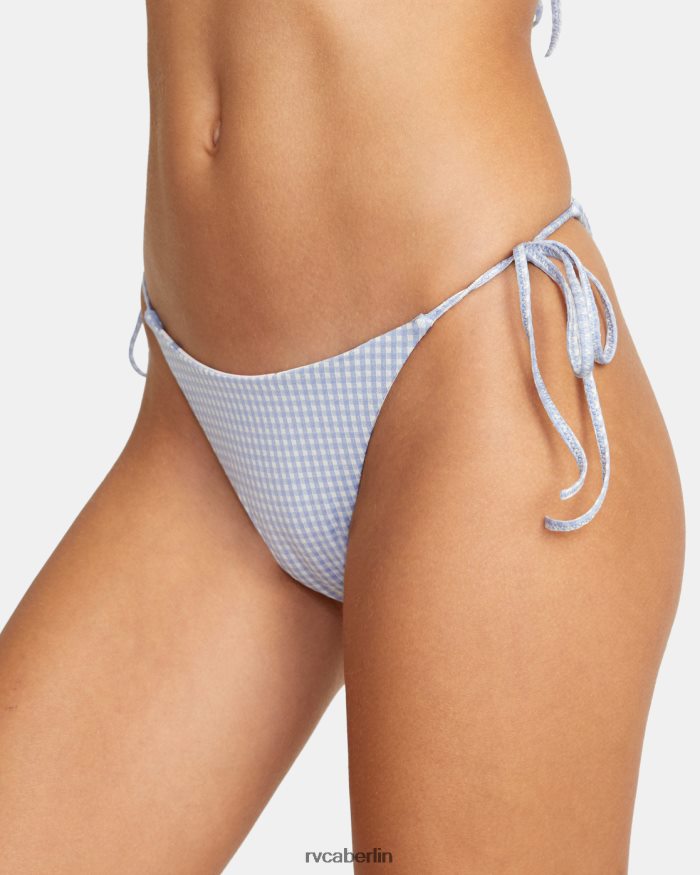 RVCA Wende-Bikinihose mit Gingham-Karomuster zum Binden BF4L8X1498 schwimmen Ascheblau Frauen