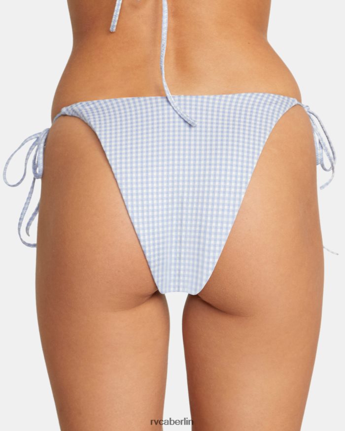 RVCA Wende-Bikinihose mit Gingham-Karomuster zum Binden BF4L8X1498 schwimmen Ascheblau Frauen