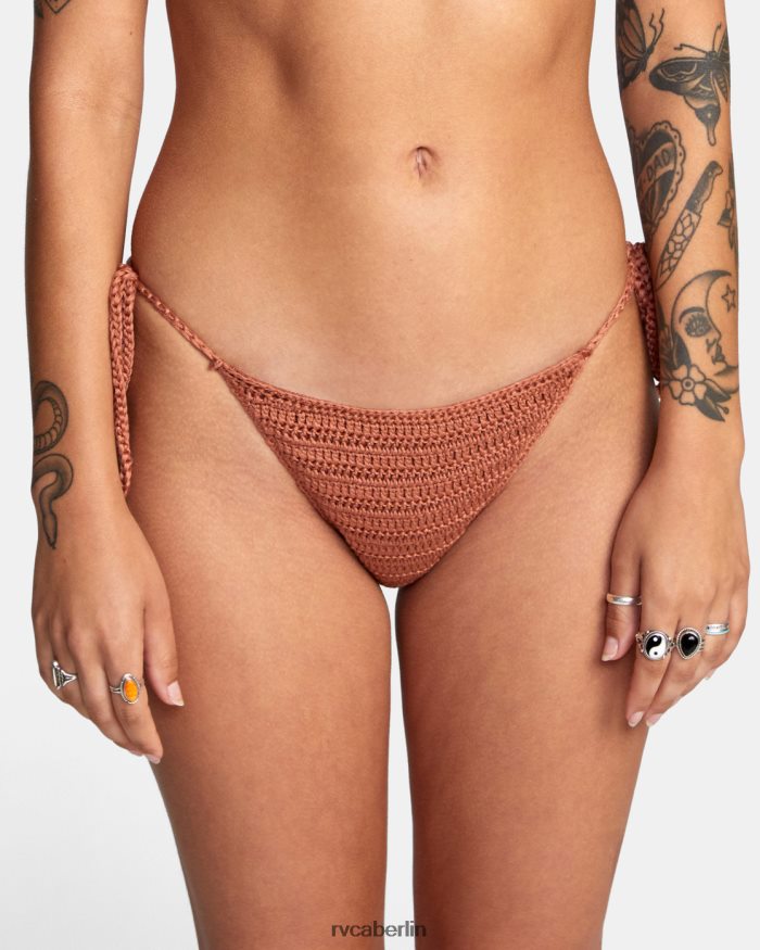 RVCA Westside freche Häkel-Bikinihose BF4L8X1717 schwimmen verbranntes Kupfer Frauen