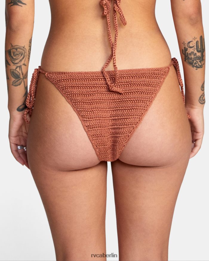 RVCA Westside freche Häkel-Bikinihose BF4L8X1717 schwimmen verbranntes Kupfer Frauen