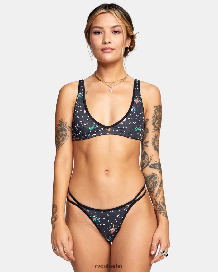 RVCA lp x klw uncaged französische Bikinihose BF4L8X1614 schwimmen Schwarz Frauen