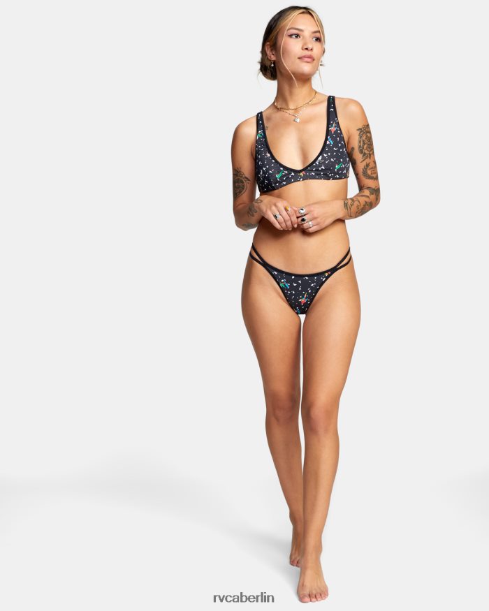 RVCA lp x klw uncaged französische Bikinihose BF4L8X1614 schwimmen Schwarz Frauen