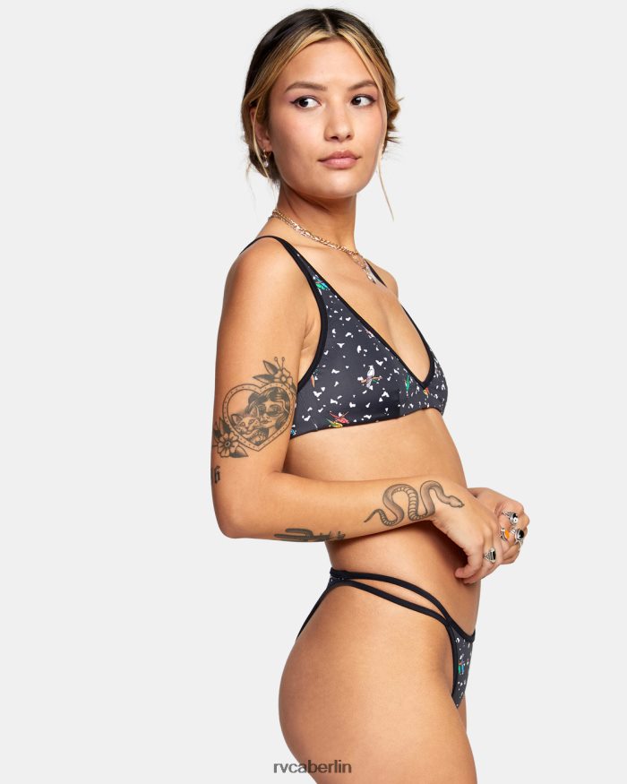 RVCA lp x klw uncaged französische Bikinihose BF4L8X1614 schwimmen Schwarz Frauen