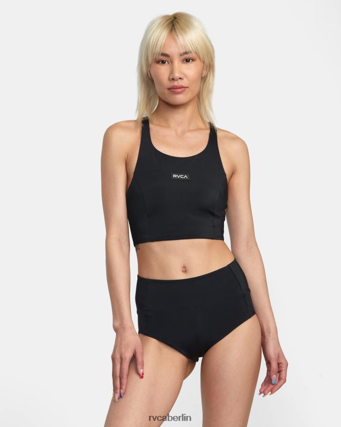RVCA va essential solider, frecher High-Rise-Unterteil BF4L8X1306 schwimmen Schwarz Frauen