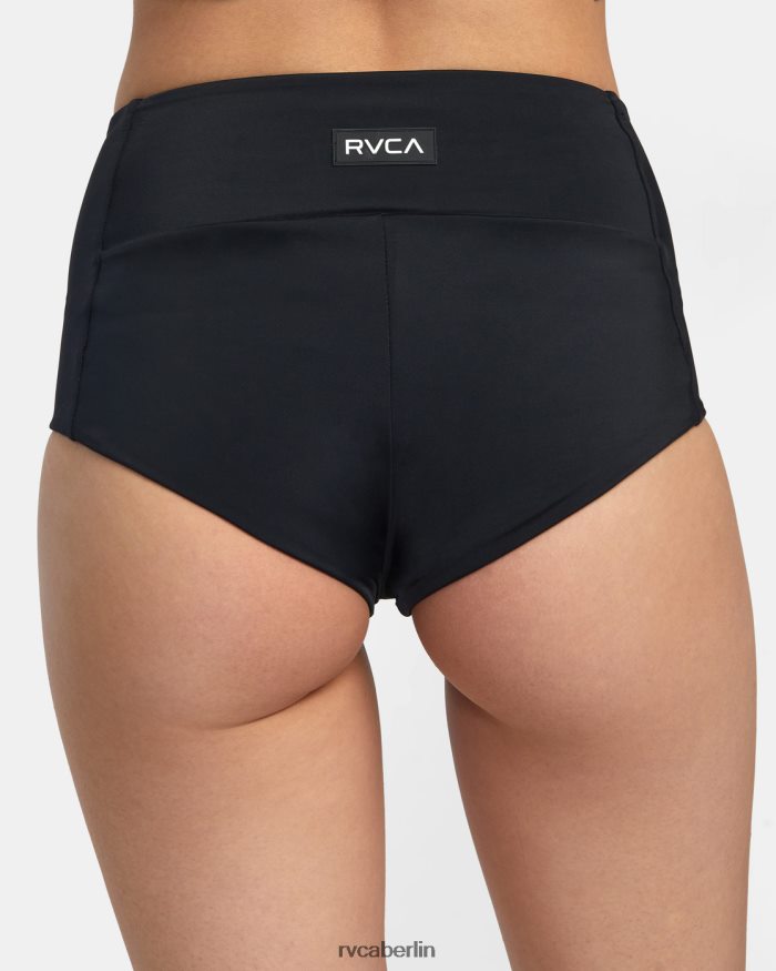 RVCA va essential solider, frecher High-Rise-Unterteil BF4L8X1306 schwimmen Schwarz Frauen