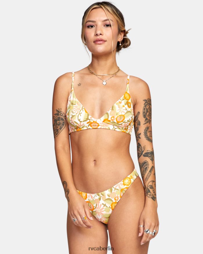 RVCA Avantgardistisches High-Triangel-Bikinioberteil BF4L8X1604 schwimmen Weiß Frauen