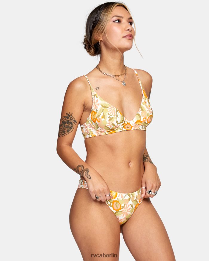 RVCA Avantgardistisches High-Triangel-Bikinioberteil BF4L8X1604 schwimmen Weiß Frauen