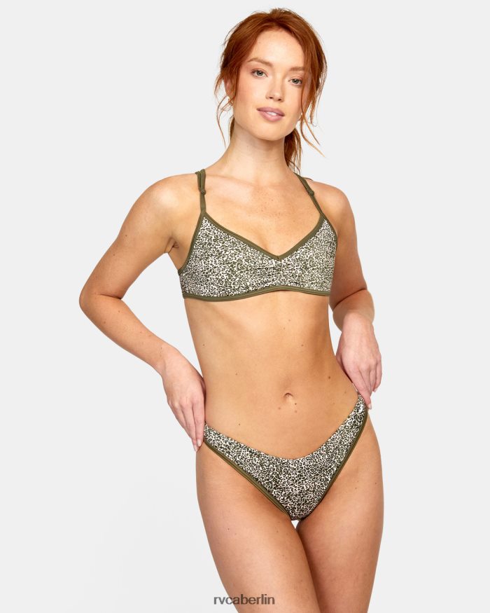 RVCA Blockiertes Bralette-Bikinioberteil BF4L8X1624 schwimmen Mikrokatzenoliv Frauen