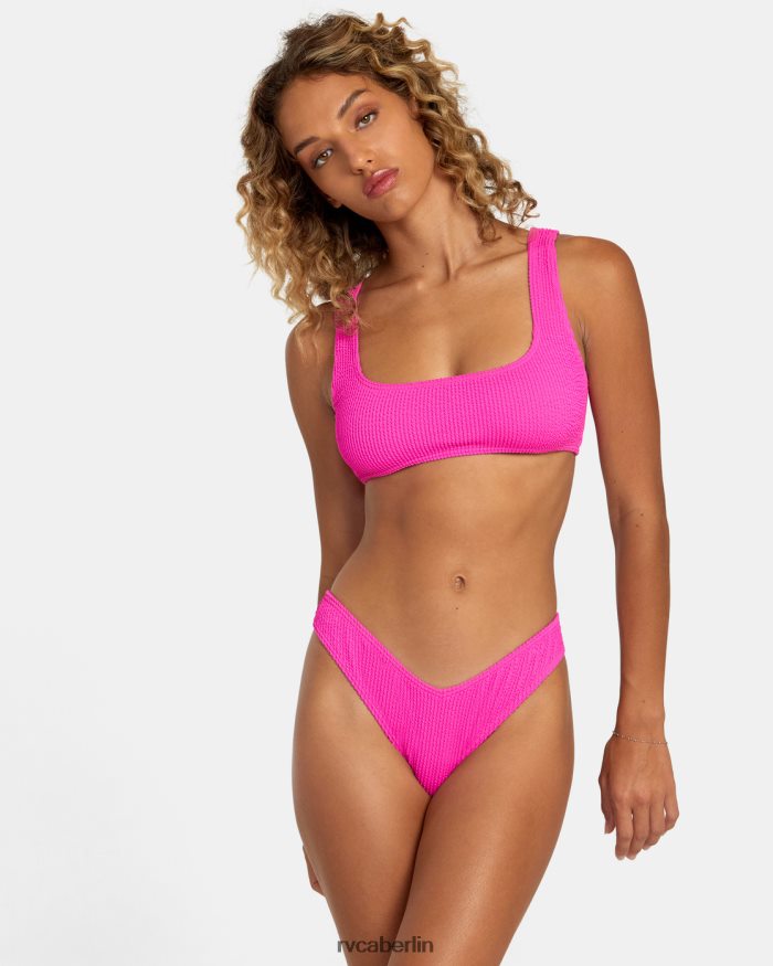 RVCA Bralette-Bikinioberteil mit Rillenstruktur BF4L8X1103 schwimmen Flurrosa Frauen