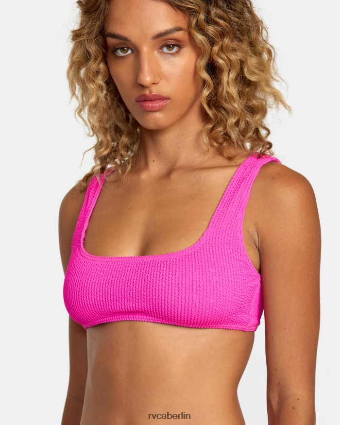 RVCA Bralette-Bikinioberteil mit Rillenstruktur BF4L8X1103 schwimmen Flurrosa Frauen