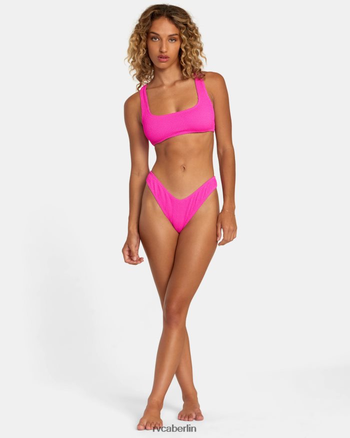 RVCA Bralette-Bikinioberteil mit Rillenstruktur BF4L8X1103 schwimmen Flurrosa Frauen