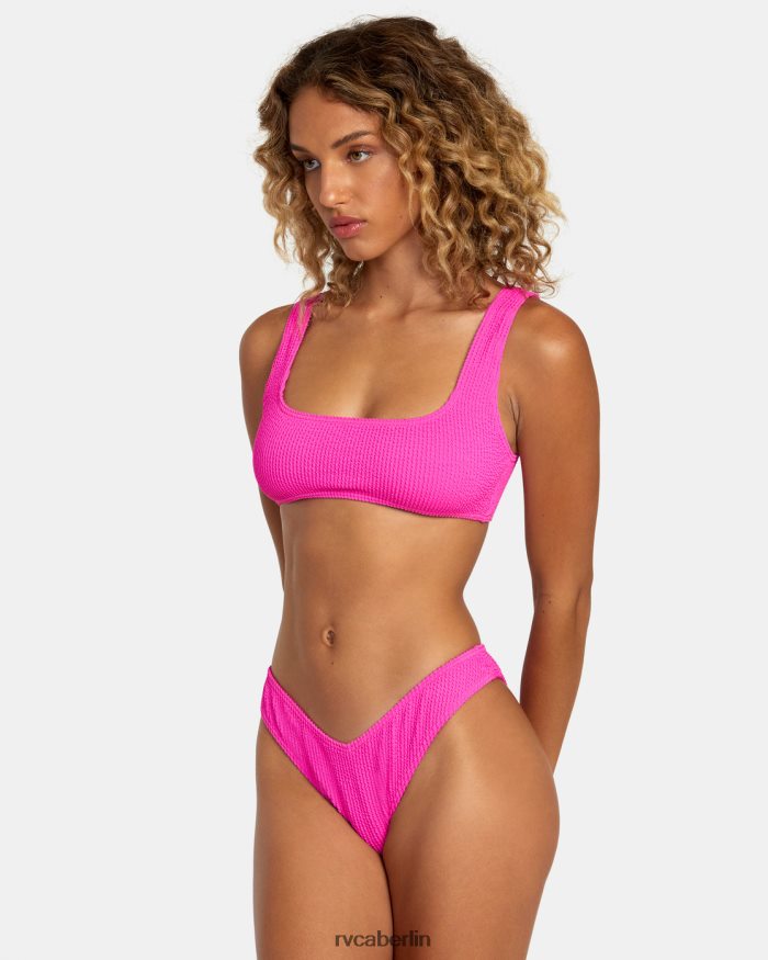 RVCA Bralette-Bikinioberteil mit Rillenstruktur BF4L8X1103 schwimmen Flurrosa Frauen