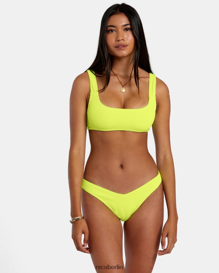 RVCA Bralette-Bikinioberteil mit Rillenstruktur BF4L8X1108 schwimmen Neon Gelb Frauen