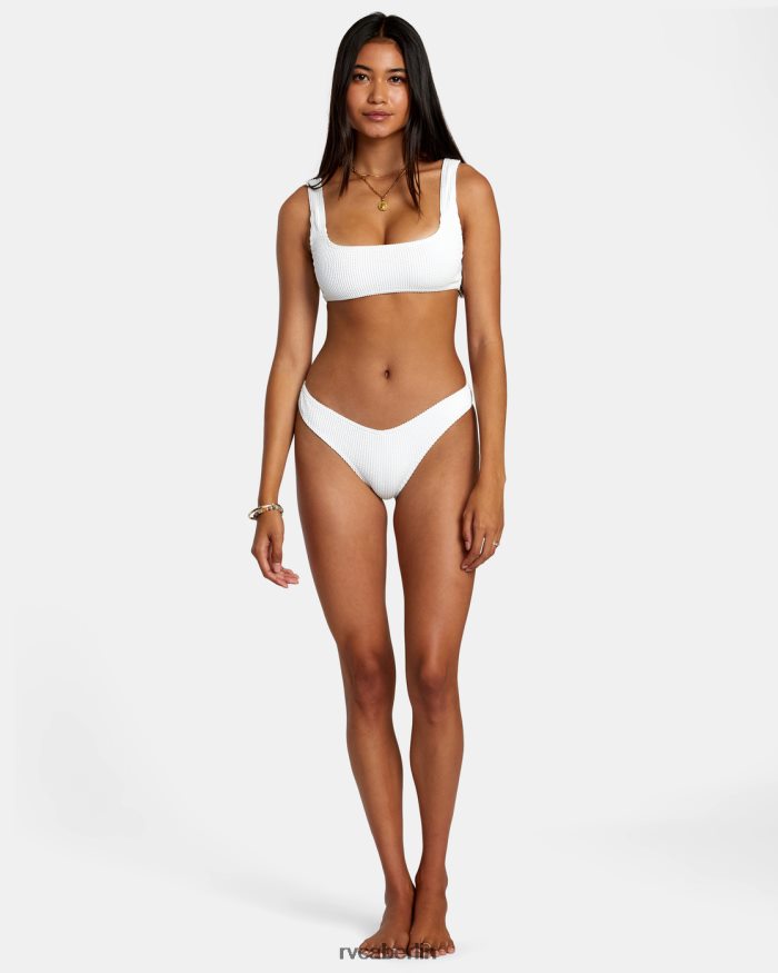 RVCA Bralette-Bikinioberteil mit Rillenstruktur BF4L8X1253 schwimmen flüstern weiß Frauen