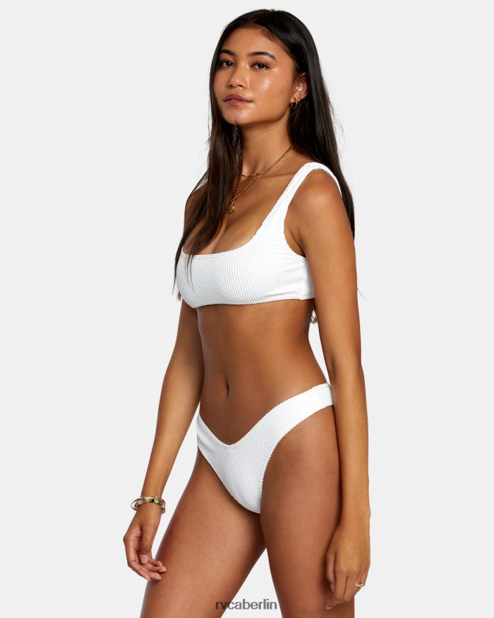 RVCA Bralette-Bikinioberteil mit Rillenstruktur BF4L8X1253 schwimmen flüstern weiß Frauen