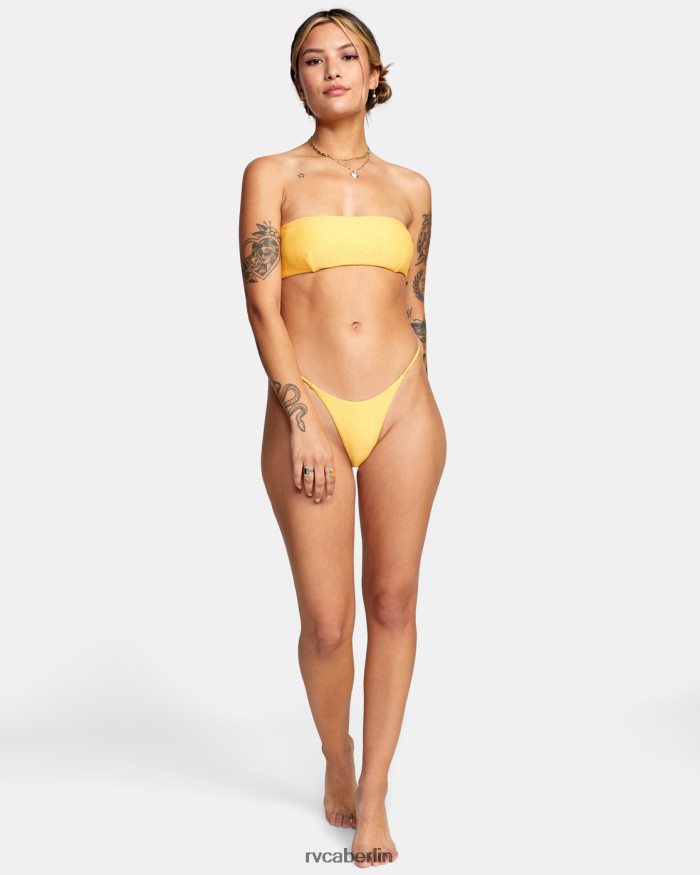 RVCA Brightside Bandeau-Bikinioberteil BF4L8X1630 schwimmen Ringelblume Frauen
