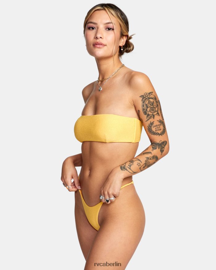 RVCA Brightside Bandeau-Bikinioberteil BF4L8X1630 schwimmen Ringelblume Frauen