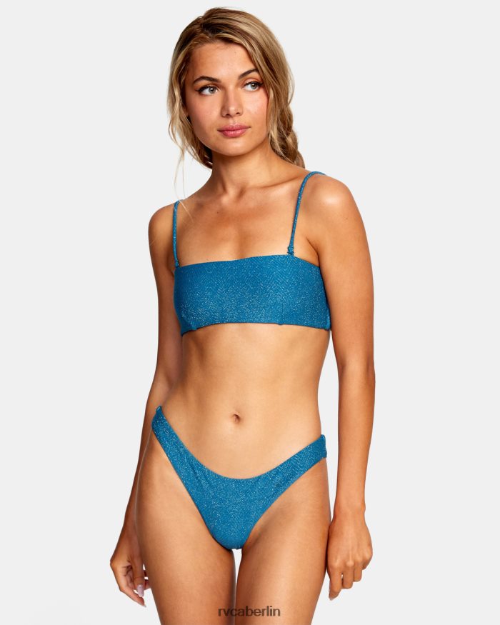 RVCA Brightside Bandeau-Bikinioberteil BF4L8X1696 schwimmen Schnorchel blau Frauen