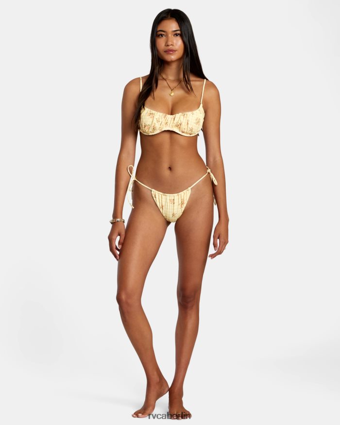 RVCA Cottage-Bralette-Bikinioberteil mit breitem Rippmuster BF4L8X1241 schwimmen golden Frauen