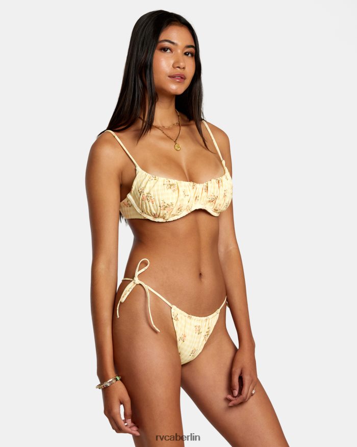 RVCA Cottage-Bralette-Bikinioberteil mit breitem Rippmuster BF4L8X1241 schwimmen golden Frauen