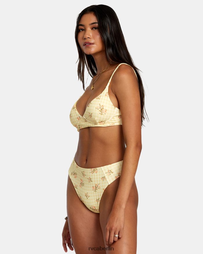 RVCA Cottage-Triangel-Bikinioberteil aus breitem Rippstrick BF4L8X1228 schwimmen golden Frauen