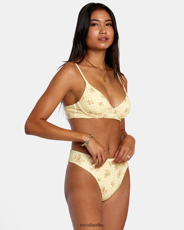 RVCA Cottage-Triangel-Bikinioberteil aus breitem Rippstrick BF4L8X1228 schwimmen golden Frauen