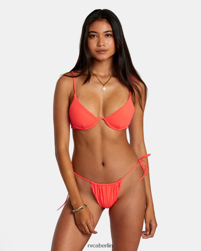 RVCA Einfarbiges Bikinioberteil mit Bügeln BF4L8X1246 schwimmen neonrot Frauen