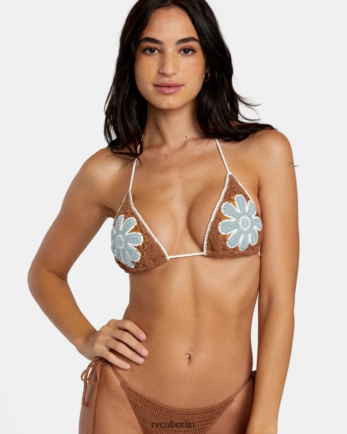 RVCA Häkel-Triangel-Bikinioberteil aus Baumwolle aus Baumwolle BF4L8X1159 schwimmen Siena Frauen