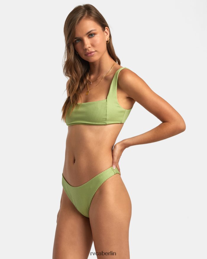 RVCA Quadratisches Bralette-Bikinioberteil von Second Life BF4L8X1639 schwimmen Farn Frauen