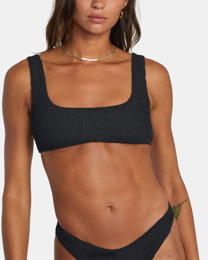 RVCA Rillen-Bralette-Bikinioberteil BF4L8X1089 schwimmen Schwarz Frauen