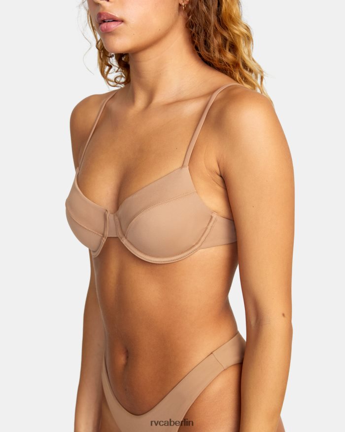 RVCA Solides Bügel-Bikinioberteil BF4L8X1465 schwimmen Holz Frauen