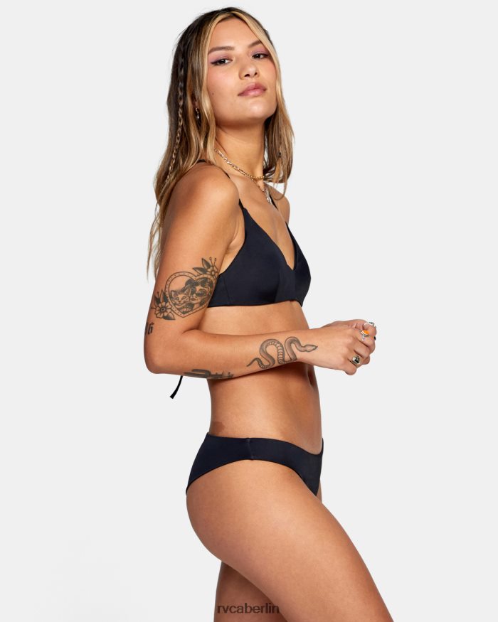 RVCA Solides Crossback-Bikinioberteil BF4L8X1097 schwimmen Schwarz Frauen