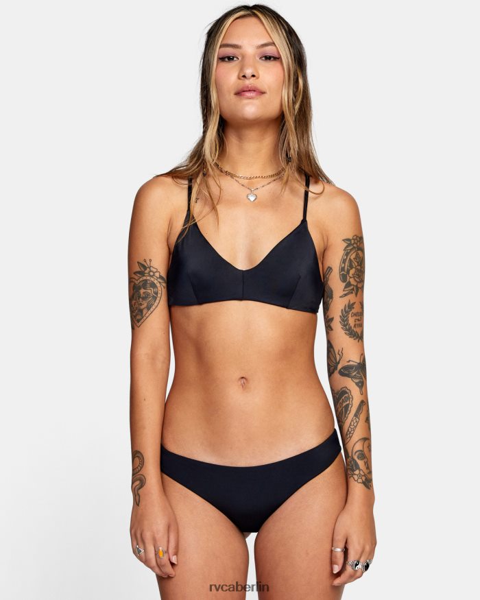 RVCA Solides Crossback-Bikinioberteil BF4L8X1097 schwimmen Schwarz Frauen