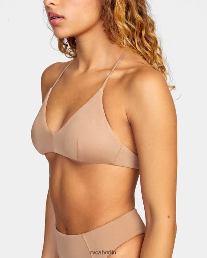 RVCA Solides Crossback-Bikinioberteil BF4L8X1355 schwimmen Holz Frauen