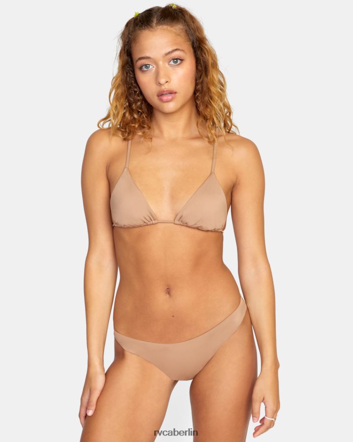 RVCA Solides Triangel-Bikinioberteil mit Schiebeverschluss BF4L8X1478 schwimmen Holz Frauen