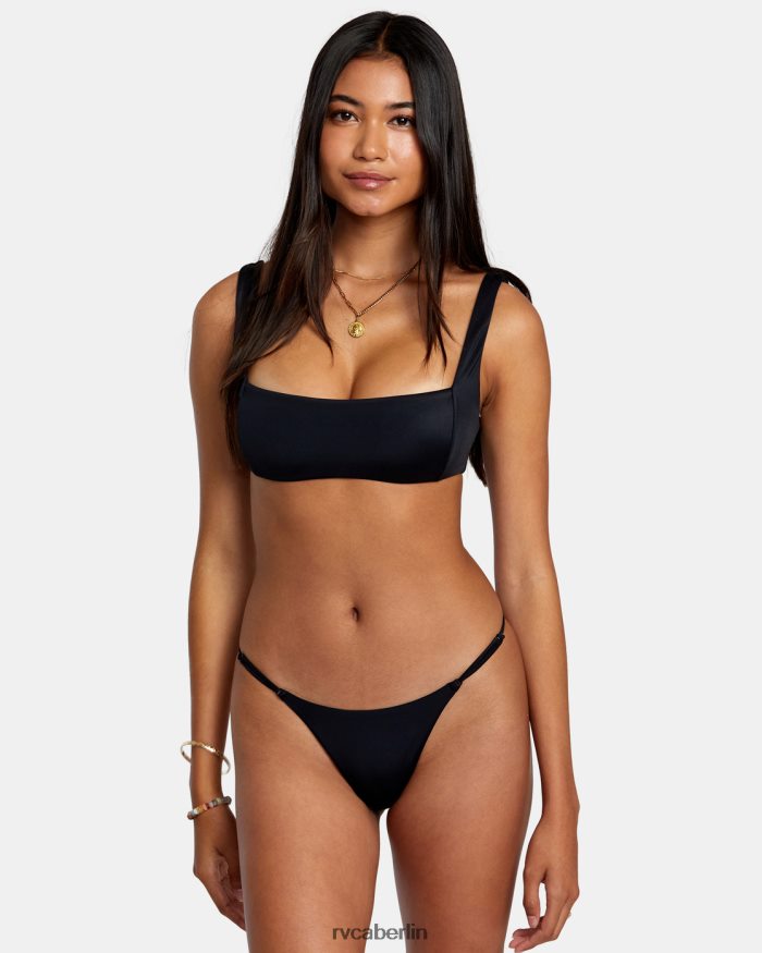 RVCA Solides, quadratisches Bralette-Bikinioberteil BF4L8X1296 schwimmen Schwarz Frauen