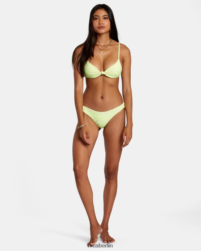 RVCA Wirbelgitter-Bikinioberteil aus Öko-Rippe mit Crossback-Rücken BF4L8X1109 schwimmen Rosa Frauen