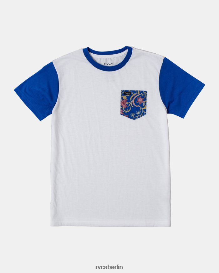 RVCA Ollie-T-Shirt mit Farbblock-Taschen BF4L8X525 Kleidung Blau Jungen