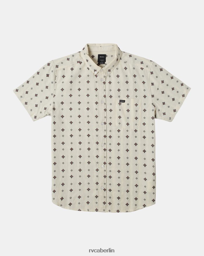 RVCA Das reicht auch für ein Dobby-Kurzarmshirt BF4L8X1017 Kleidung Latté Männer