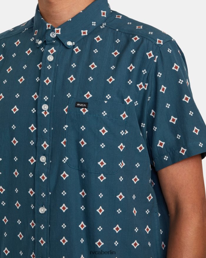RVCA Das reicht auch für ein Dobby-Kurzarmshirt BF4L8X355 Kleidung Entenblau Männer