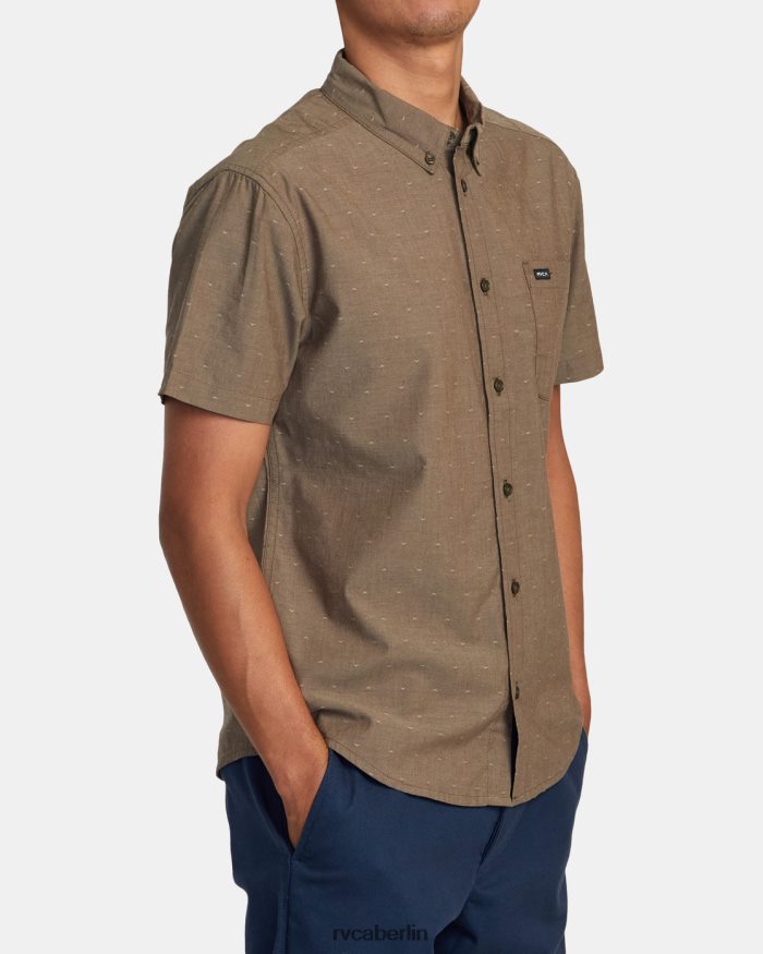 RVCA Das reicht auch für ein Dobby-Kurzarmshirt BF4L8X398 Kleidung Schokolade Männer