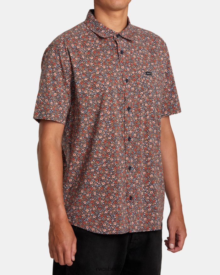 RVCA Englisches Rosen-Kurzarmshirt BF4L8X145 Kleidung stimmungsvolles Blau Männer